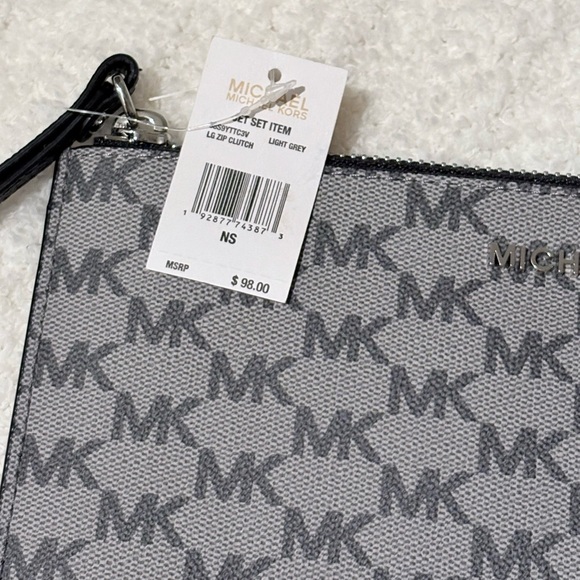 Michael Kors Black and Gray Wristlet Clutch